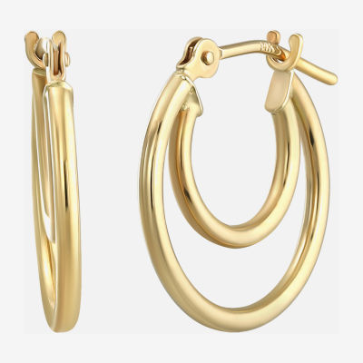 14K Gold 14mm Round Hoop Earrings