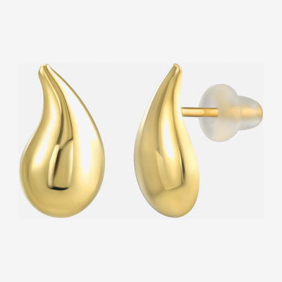 14K Gold Round Drop Earrings