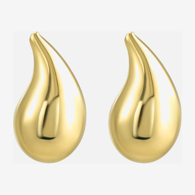 14K Gold Round Drop Earrings