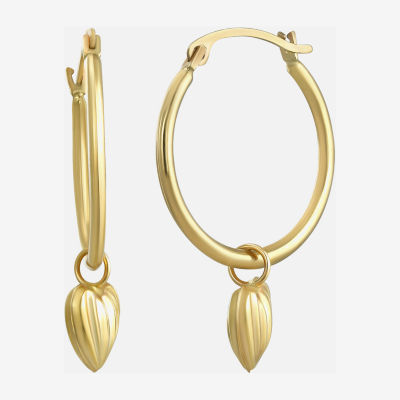 14K Gold Round Hoop Earrings