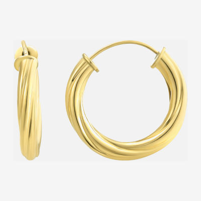 Made in Italy 14K Gold 12mm Round Hoop Earrings