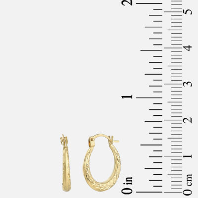 14K Gold 14mm Round Hoop Earrings