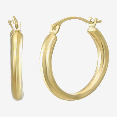 Womens 14K Gold Round Hoop Earrings