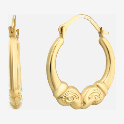 10K Gold 16.6mm Round Hoop Earrings