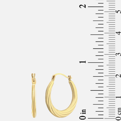 10K Gold 18mm Round Hoop Earrings