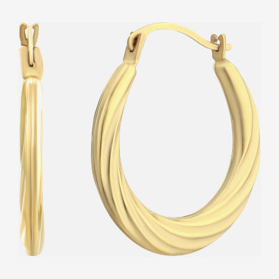 10K Gold 18mm Round Hoop Earrings