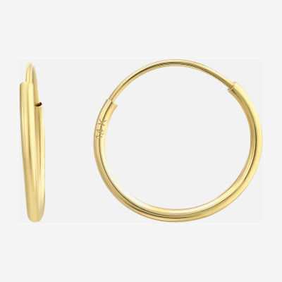 14K Gold Round Hoop Earrings