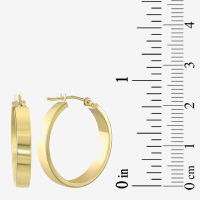 14K Yellow Gold 25mm Tube Hoop Earrings  