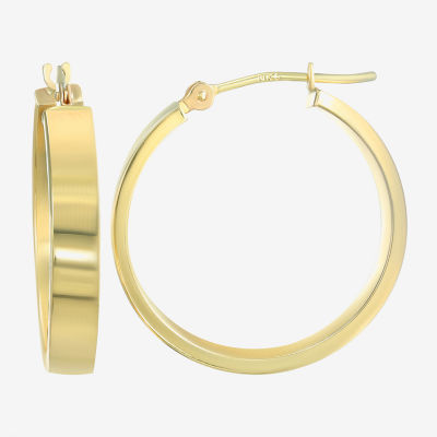 14K Yellow Gold 25mm Tube Hoop Earrings  