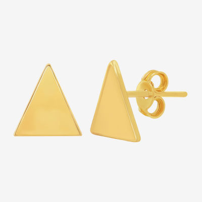 14K Gold 1/2 Inch Triangle Stud Earrings