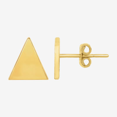 14K Gold 1/2 Inch Triangle Stud Earrings