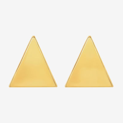 14K Gold 1/2 Inch Triangle Stud Earrings