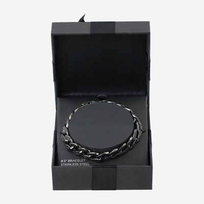 Stainless Steel 8 1/2 Inch Curb Chain Bracelet