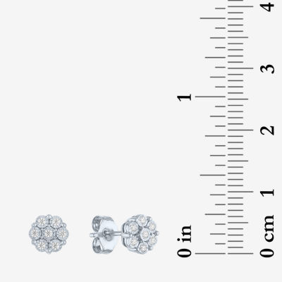 Diamond Blossom (G-H/I1-I2) Womens 1/7 CT. T.W. Lab Grown White Diamond Sterling Silver Earring Set