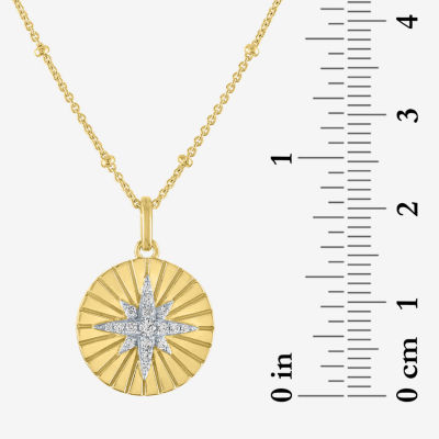 Diamond Addiction (G-H / I1-I2) North Star Womens 1/10 CT. T.W. Lab Grown White Diamond 14K Gold Over Silver Sterling Silver Star Pendant Necklace