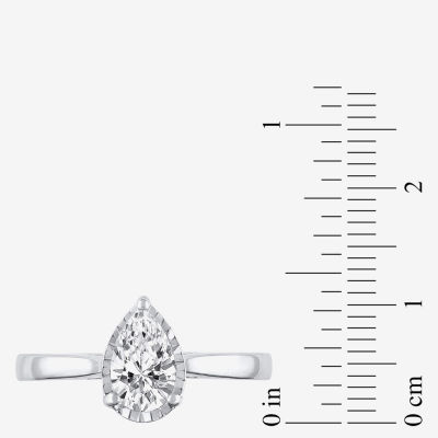 (H-I / Si2) Womens 3/4 CT. Lab Grown White Diamond 10K White Gold Pear Solitaire Engagement Ring