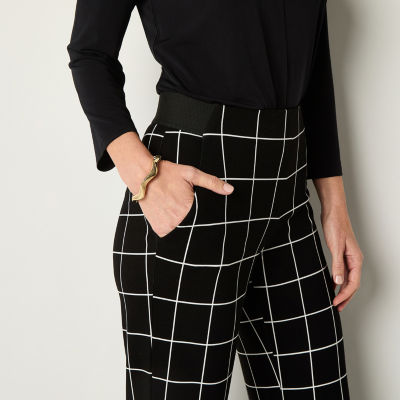 Liz Claiborne Audra Ponte Womens Straight Pull-On Pants, Color: Black 