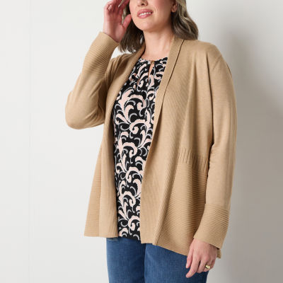 Liz Claiborne Womens Long Sleeve Open Front Cardigan