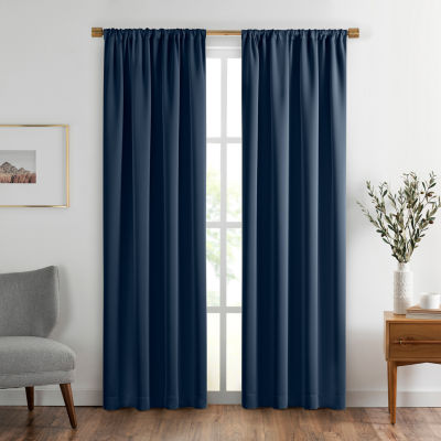 Elrene Home Fashions Vanderbilt Rod Pocket Energy Saving Blackout Single Curtain Panel