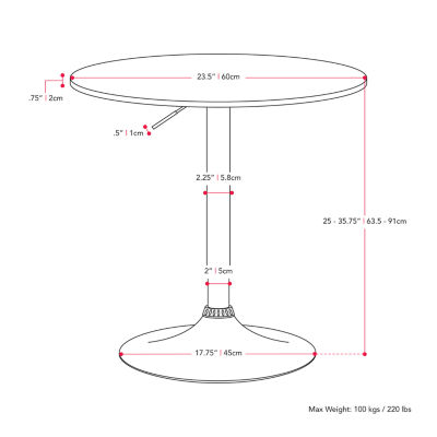 Adjustable Height Round Pub Table