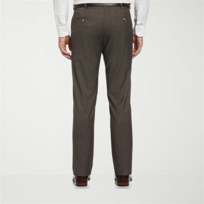 Savane Premium Stretch Expandable Waist Mens Straight Fit Dress Flat Front Pant