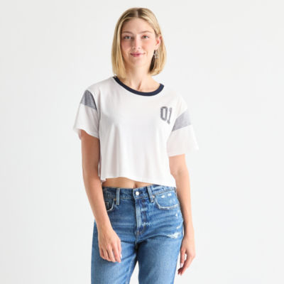 Arizona Womens Juniors Crew Neck Short Sleeve T-Shirt