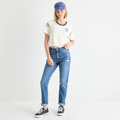 Arizona Womens Juniors Crew Neck Short Sleeve T-Shirt