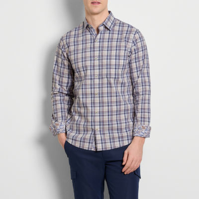 Van Heusen Originals Mens Long Sleeve Cuffed Slim Fit Stretch Fabric Button-Down Shirt