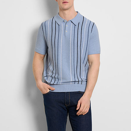 Van Heusen Smart Temp Mens Regular Fit Cooling Short Sleeve Polo Shirt, Large, Blue