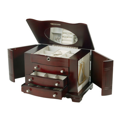 Mele and Co Rita Mahogany-Finish Jewelry Box