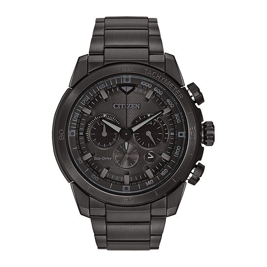 Citizen Ecosphere Mens Chronograph Black Stainless Steel Bracelet Watch Ca4184-81e
