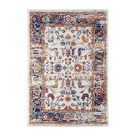 Alexandria 4 Rectangular Rugs & Floor Coverings Indoor Bordered Accent Rugs, One Size, Orange