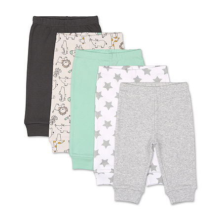 The Peanutshell Baby Unisex 5-pc. Cuffed Pull-On Pants, 6-9 Months, Gray