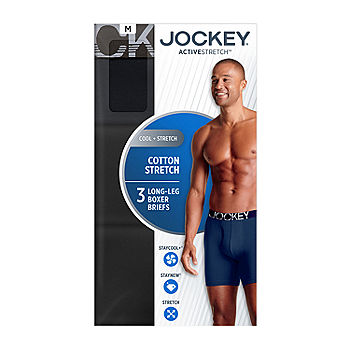 Men's Jockey 4-Pack Active Cotton Stretch Boxer Briefs (Black Color)  Underwear