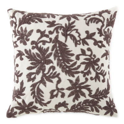 Linden Street Leaf Embroidery Square Throw Pillow JCPenney