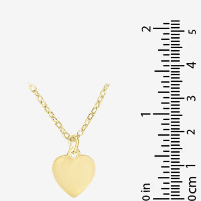 Silver Treasures Delicates 14K Gold Over Brass 16 Inch Cable Heart Pendant Necklace