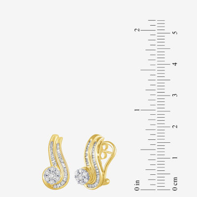 3/4 CT.T.W. Natural Diamond 10K Gold Swirl Earrings