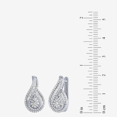 Diamond Blossom 1 CT. T.W. Mined White Diamond 10K White Gold Pear Drop Earrings