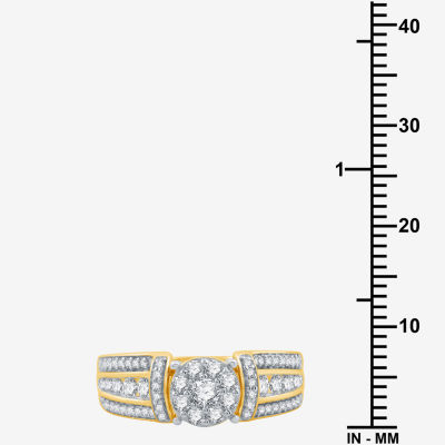 I Said Yes (H-I / I1) Womens 3/4 CT. T.W. Lab Grown White Diamond Sterling Silver or 14K Gold Over Round Side Stone Engagement Ring