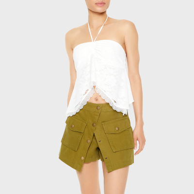 Forever 21 Split Twill Cargo Womens High Rise A-Line Skirt-Juniors