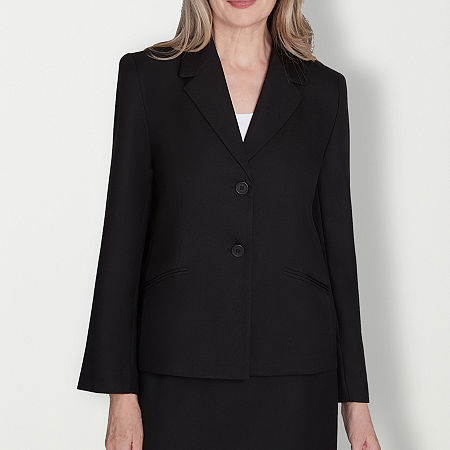 Alfred Dunner Classics Womens Suit Jacket, 16 Petite, Black