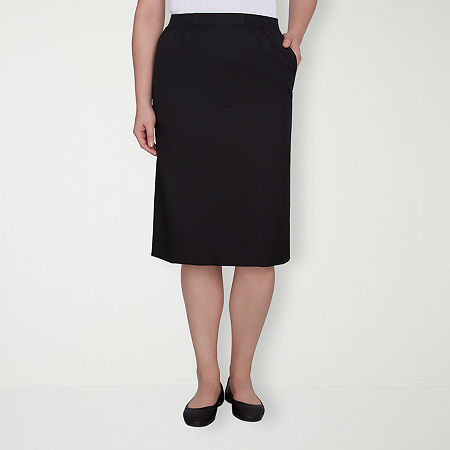 Alfred Dunner Classics Womens Pencil Skirt, 16 Petite, Black