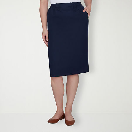 Alfred Dunner Classics Womens Pencil Skirt, 6 Petite, Blue