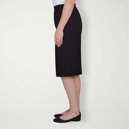 Alfred Dunner Classics Womens Pencil Skirt, 18 Petite, Black