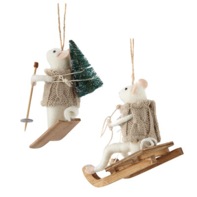 North Pole Trading Co. Christmas Mice Set 2-pc. Christmas Ornament