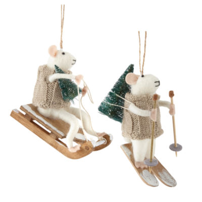 North Pole Trading Co. Christmas Mice Set 2-pc. Christmas Ornament