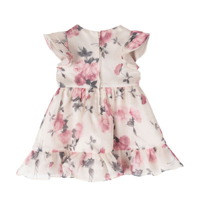 Rare Editions Baby Girls Short Sleeve Ruffled Fit + Flare Dress