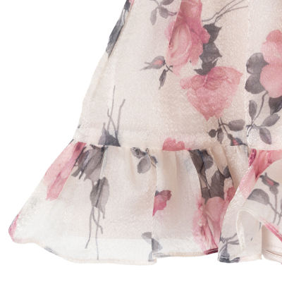 Rare Editions Baby Girls Short Sleeve Ruffled Sleeve Fit + Flare Dress