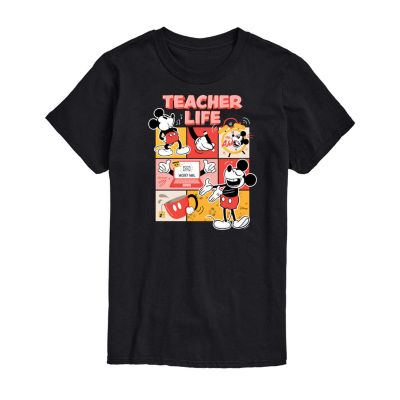 Mens Short Sleeve Teacher Mickey Mouse Graphic T-Shirt