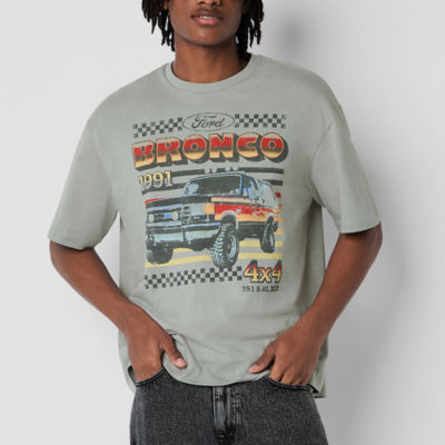 Arizona Mens Cropped Boxy Fit Short Sleeve Ford Bronco Graphic T-Shirt